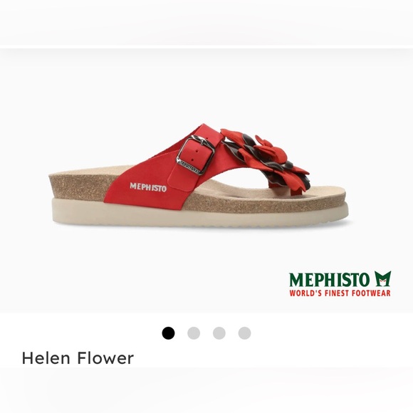 Mephisto Helen Flower Red Nubuck Comfort Sandal Women's sizes 38 US8 gently used - Picture 3 of 16